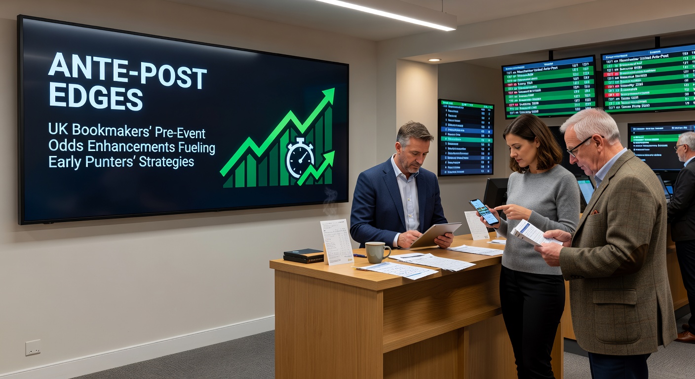 Close-up of ante-post betting slip on a UK bookmaker site showing enhanced odds for upcoming Grand National entries, with price boosts highlighted