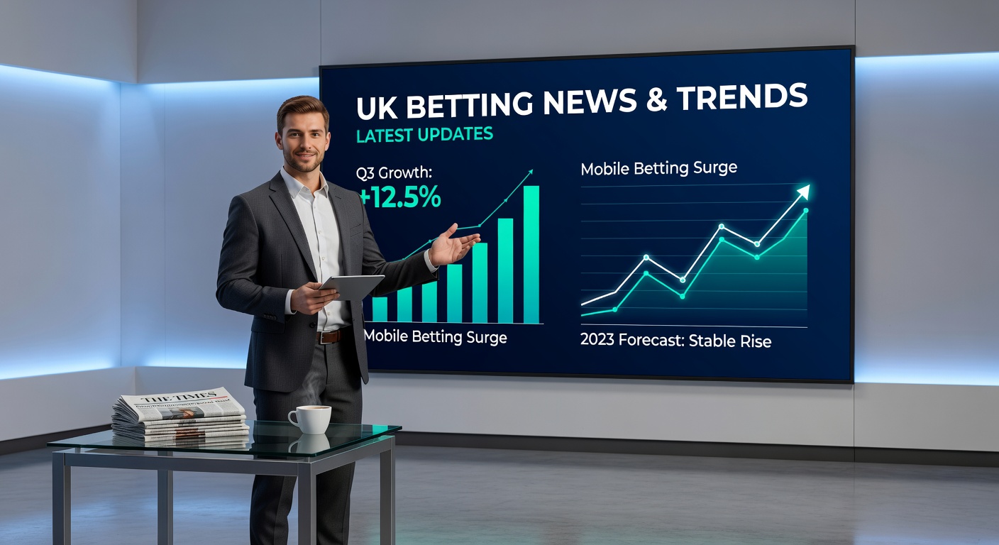 Graph showing UK gambling trends with declining betting lines and rising slots revenue in late 2025