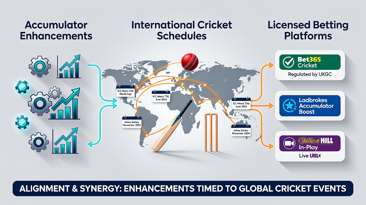 Cricket match schedules integrated with accumulator promotion timelines at regulated sites