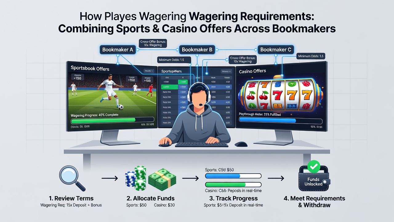 Detailed view of wagering progress trackers used across multiple betting sites