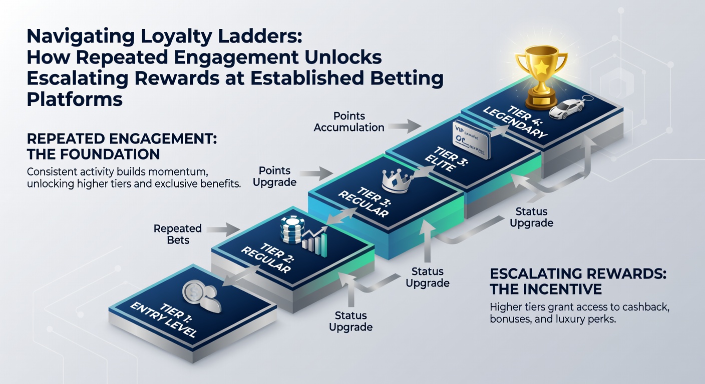 Infographic showing reward examples at different loyalty tiers on betting sites