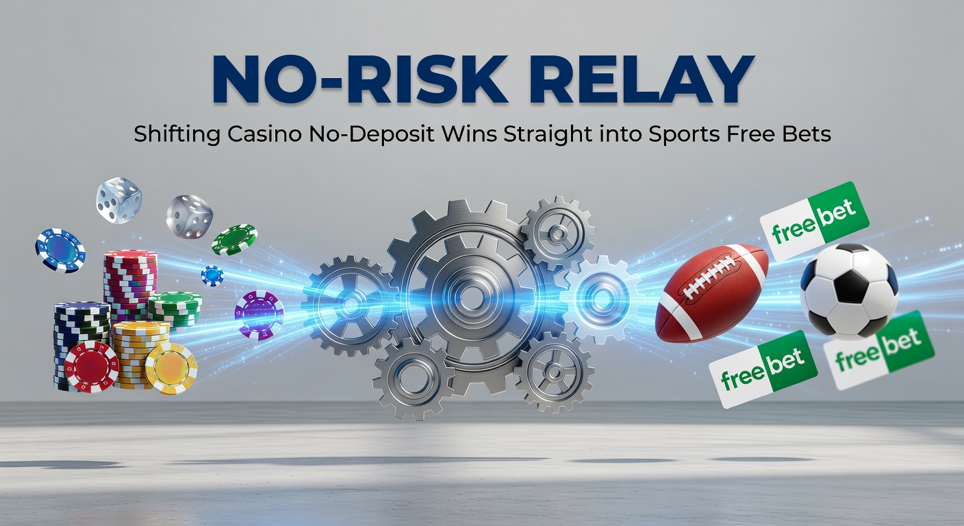 Infographic illustrating the no-risk relay flowchart from casino bonus claim to sports free bet deployment, with icons for each step