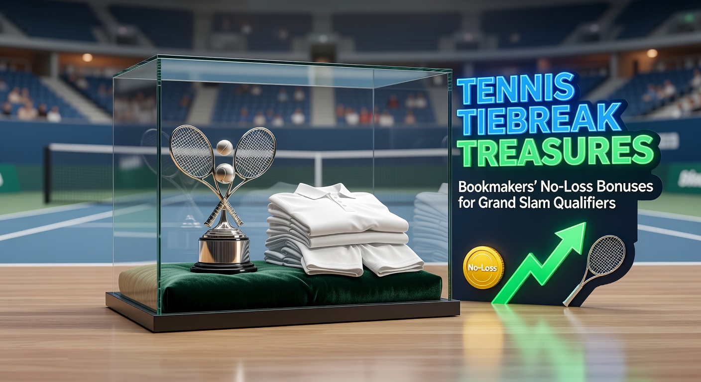 Tennis players locked in a intense tiebreak during a Grand Slam qualifier match, racket poised mid-swing under stadium lights