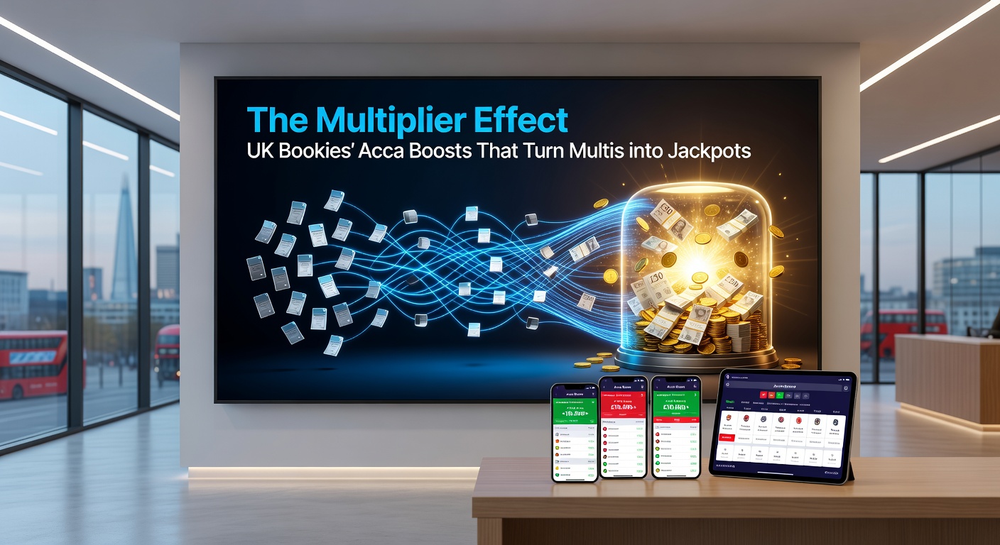 Screenshot of a UK bookmaker's app displaying an active acca boost offer on a 12-leg multi with 50% payout enhancement highlighted in green