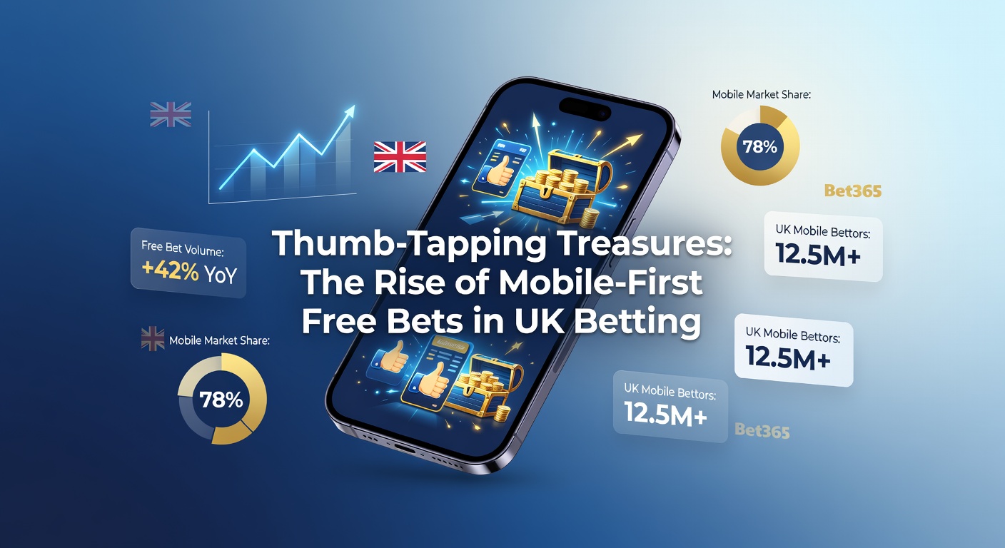Smartphone screen displaying a UK betting app with a prominent free bet promotion banner, highlighting thumb-friendly interface for quick claims